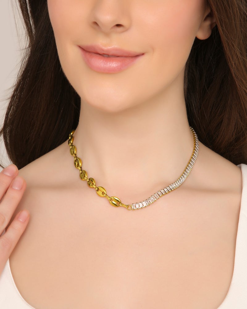 TAAHIRA Baguette shape Zircon tennis necklace - Image 4